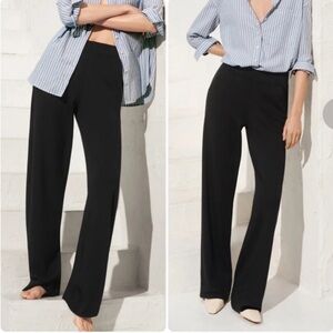 AYR Pants The High Hopes Wide Leg Size Medium Black Pima Cotton Modal Wide Leg